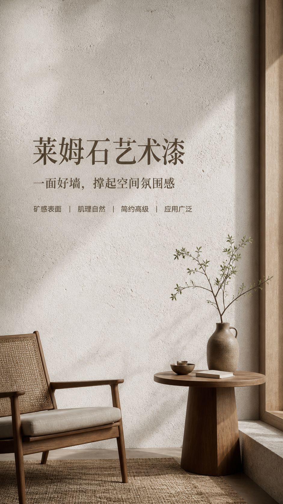 莱姆石艺术涂料柔和雾面效果
