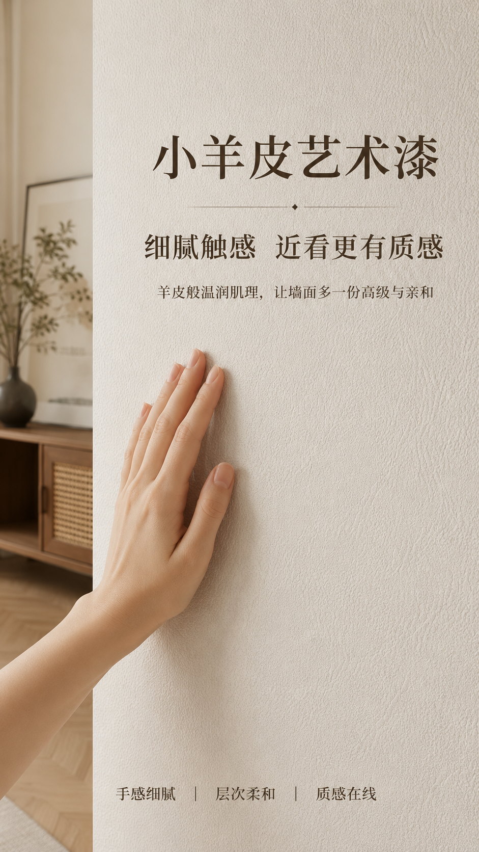 小羊皮艺术漆施工效果-温润亲肤质感