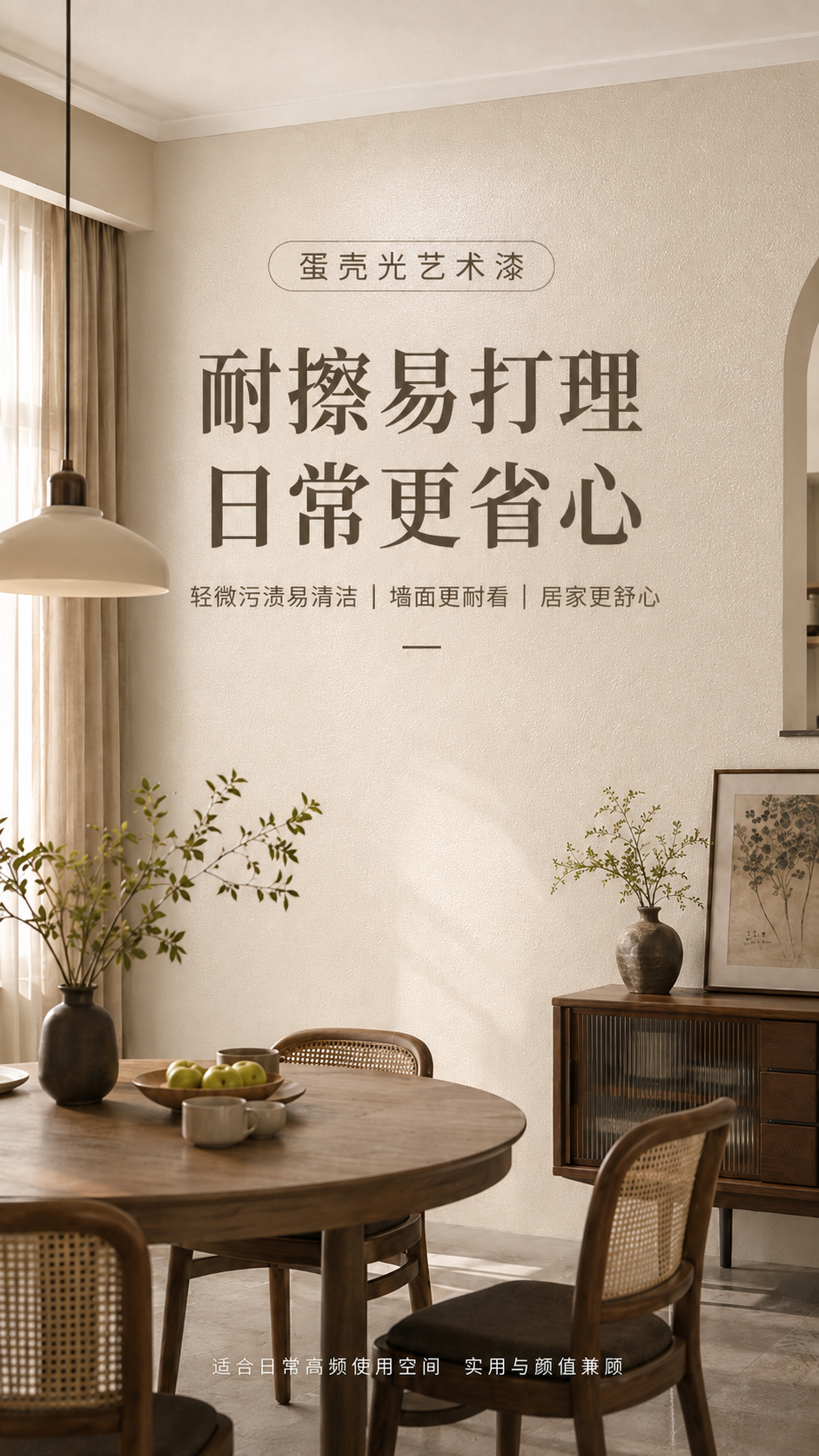 蛋壳光艺术漆施工效果-柔光墙面质感