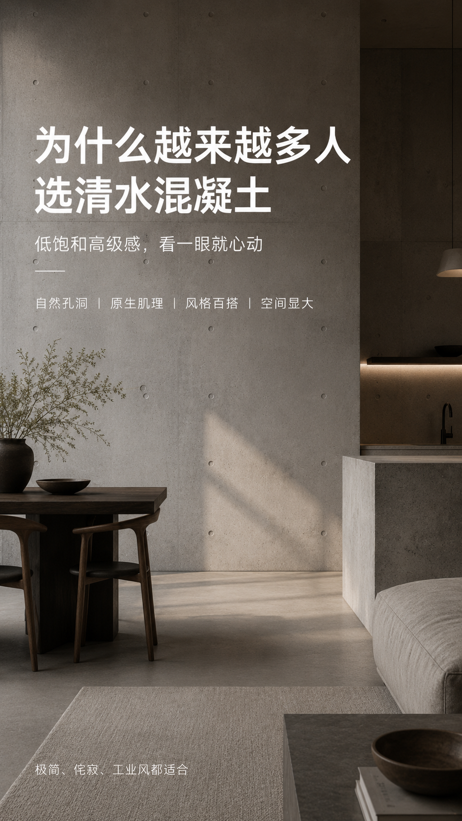 清水混凝土施工效果-工业风墙面